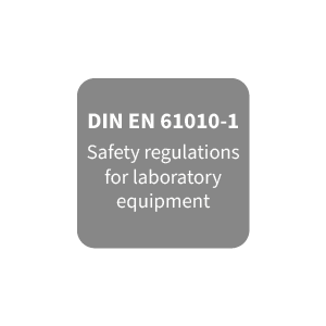 DIN EN 61010-1 Safety regulations for laboratory equipment