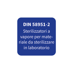 DIN 58951-2 Sterilizzatori a vapore per materiale da sterilizzare in laboratorio