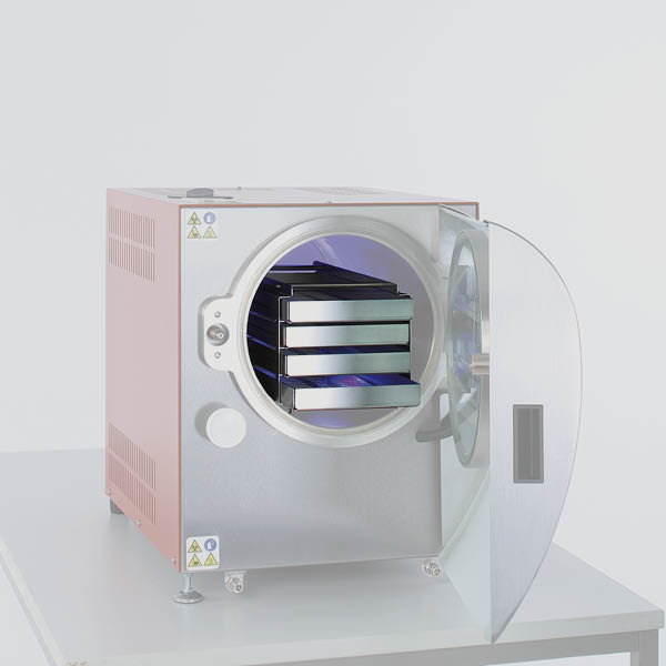 Insert rack with 4 sieve trays
