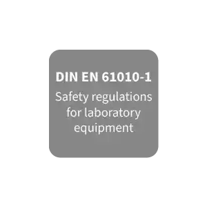 DIN EN 61010-1 Safety regulations for laboratory equipment